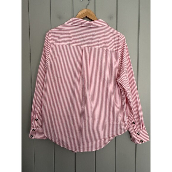 Universal Standard Popover Blouse Cotton Blend Pink White S Small (US 14/16) - Picture 5 of 6